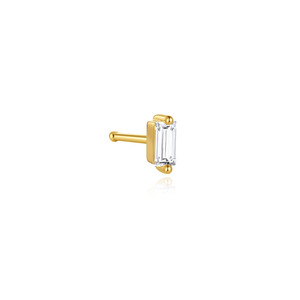 Piercing Labret Hipoalergénico de Plata de Ley S925 Chapado en Oro con Zirconia, 0.8*6mm, Minimalista, para Piel Sensible - Product Image 3