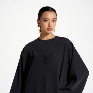 Abaya Maxi Légère en Polyester Style Saoudien Turc pour Femmes Musulmanes Traditionnelles de Dubaï – Idéale pour l'Aïd et le Printemps – Vente en Gros - Product Image 1