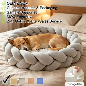 Pet Bed Modern Eco-Friendly Solid Luxury Durable Anti-Slip Polyester Sponge Comfortable Warm - Product Image 1