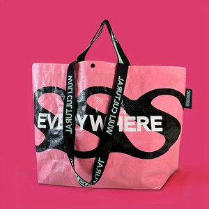 Sac fourre-tout en PP tissé avec logo personnalisé, imperméable, léger, sac de shopping pour femmes, sac d'épicerie écologique, sac à bandoulière - Product Image 5