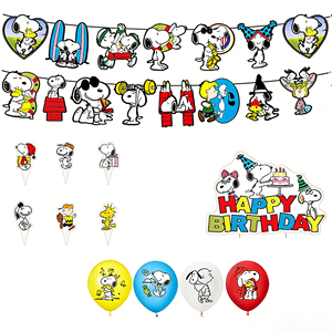 Kit de Decoración para Fiesta Temática de los Años 50 con Perro Blanco de <span class=keywords><strong>Charlie</strong></span> Brown, con Pancarta de Feliz Cumpleaños, Centros de Mesa, Globos, Celebración de Cumpleaños Infantil - Product Image 3