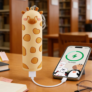 Banque d'alimentation portable en PVC avec logo personnalisé, motif girafe, 5000 mAh, mini banque d'alimentation pour téléphone, cadeau promotionnel - Product Image 1