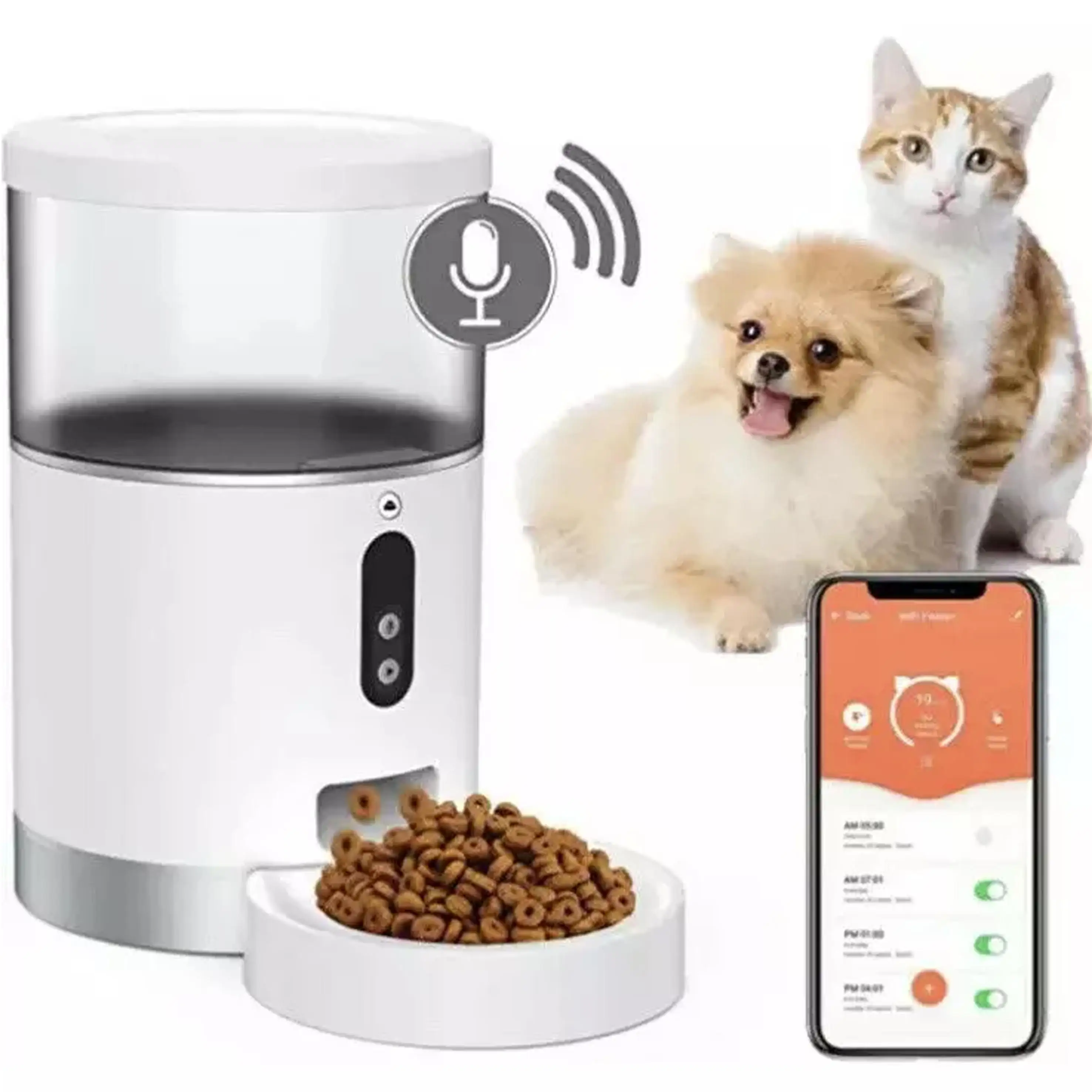 Pet supplies amazon top sell APP remote control microchip dog wifi cat food dispenser feeder camera smart automatic pet feeder