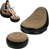 Fauteuil gonflable pour adulte avec repose-pieds, siège gonflable portable pour salon, chambre, terrasse et détente