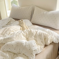 Parure de lit trois pièces en polyester, broderie florale style chinois, drap-housse en coton lavable extra profond, taille double, personnalisable pour la maison