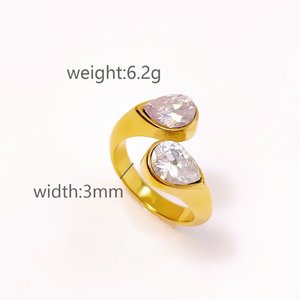 Luxury <b>Women</b> Classic Fashion Stainless Steel Antique Gold Plated <b>Statement</b> <b>Ring</b> Customizable Jewellery - Product Image 5