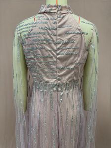 Gaun Panjang Wanita Elegan dengan Jaring Mengilap, Gaun Formal dengan Rumbai dan Payet, Gaun Malam Set Gaun - Product Image 4