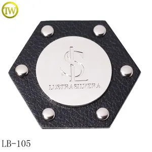 Custom designer private leather patch handbags accessory metal logo leather label plate for garment/jeans