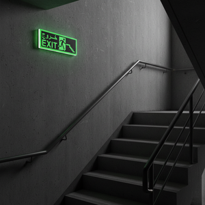 Segnale di Emergenza Fotoluminescente per il Mercato degli Emirati Arabi Uniti, Adesivo per Uscita che si Illumina al Buio - Product Image 4