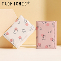 Dompet Wanita Lipat Tiga Motif Kucing Kartun TAOMICMIC, Dompet PU Pendek Kapasitas Besar, Tas Wanita Multifungsi, Tersedia Grosir