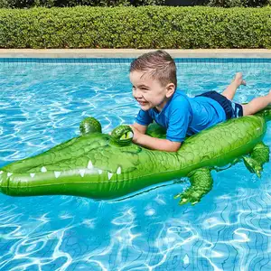 Duurzame Krokodil Opblaasbare Speelgoed Water Zwemmen Float Opblaasbare Dieren Rit Op Zwemmen Opblaasbare Vlotter