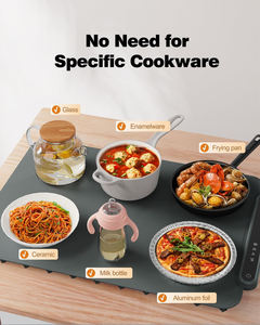 Plateau chauffant électrique portable pliable, tapis chauffant pour garder les aliments au chaud, tapis chauffant en silicone pour les buffets et les fêtes - Product Image 4