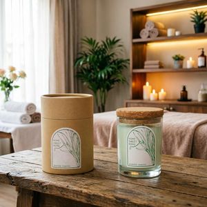 Goopure Pot à bougie en verre vert fait main 7oz 10oz 14oz avec <span class=keywords><strong>bouchon</strong></span> en liège, résistant à la chaleur, recyclable, pour bougies <span class=keywords><strong>de</strong></span> massage et décoration intérieure - Product Image 4