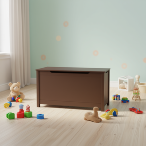 Caja de Juguetes de Madera Color Café para Niños, Rectangular, con Tapa con Bisagras de Seguridad, para Niños Mayores de 2 Años - Product Image 2