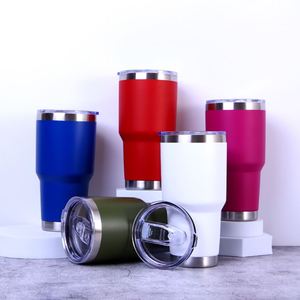 Custom Logo 20oz 30oz Powder Coated Travel Tumbler Double Walled Vacuum Insulated Stainless Steel 30 oz <b>Coffee</b> Mug Cup With Lid - Product Image 1