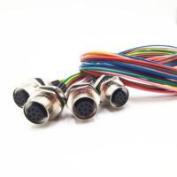 Conector de Montaje en Panel Personalizado a Prueba de Agua M12 IP67 IP68 de 5 y 8 Pines con Código A y Arnés de Cableado