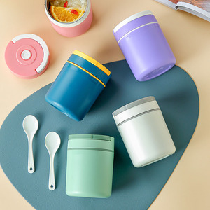 Stainless Steel <b>Lunch</b> <b>Box</b> Cylinder With Seal Lid Portable Soup Container For Office Workers - Product Image 1