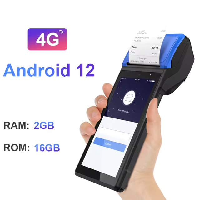 5.5 Inch Android 12.0 NFC 4G WIFI Android Handheld POS Machine with Printer Pos Terminal V510