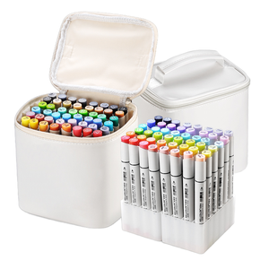 Juego de 48 Marcadores de Alcohol de Doble Punta, Punta Fina y Punta Biselada, Marcador Artístico para Dibujar, Marcador Permanente para Colorear para Adultos - Product Image 1