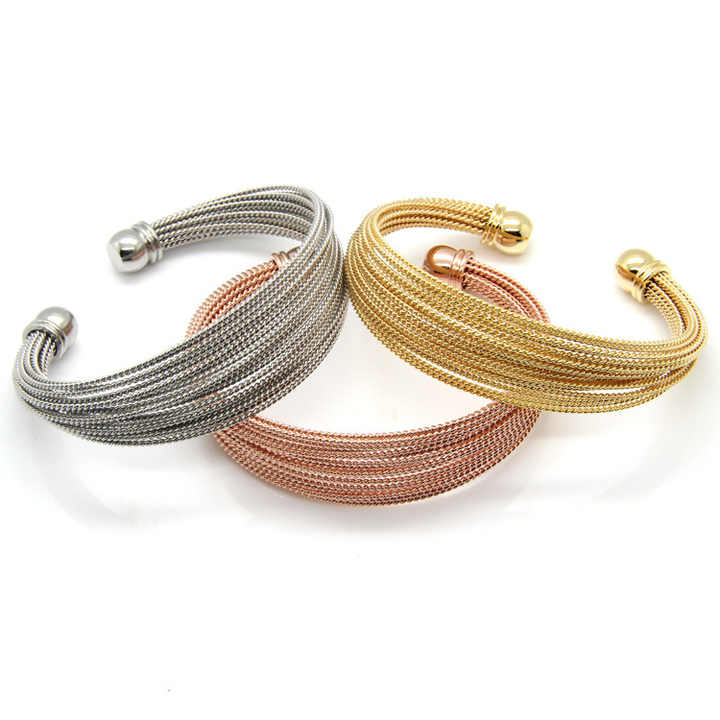 Stainless Steel Twisted Open Bracelet main image 0