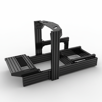 Kit de simulateur de course VR pour cockpit de jeu Sim Rig en aluminium anodisé noir personnalisé 40160 pour volants de simulateur de course