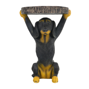 Table d'appoint noire Black Dog, table de chevet sur piétement, 22,17 pouces, sculpture peinte à la main pour la maison, le bureau ou le salon - Product Image 6