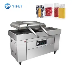 Fully 304 stainless steel double chamber vacuum packaging machine with gas filling option commerical power pump