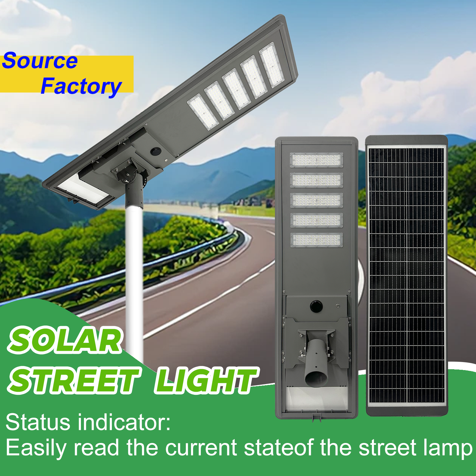 All in One Solar LED Street Light 60W 10000LM IP66 Waterproof Road Use LiFePO4 Battery Aluminum Construction · image 1