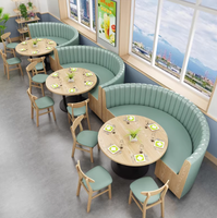 Ensemble de tables et de chaises de restaurant moderne XY BF, ensembles de canapés de stand, café, boutique de restauration rapide, bar, siège de stand en bois