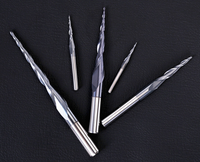 Mata bor ukir kayu karbida padat HRC 55 2 Flute, batang hidung bola runcing 3.175/4/6mm untuk alat pertukangan