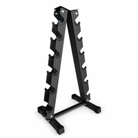 Support de rangement en gros pour haltères, 6 niveaux, en forme de A, avec revêtement en caoutchouc et embouts antidérapants, pour salle de sport à domicile et organisation des poids