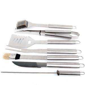 Ensemble de 19 outils de cuisson portables pour barbecue au charbon de bois en plein air, en acier inoxydable, avec boîte en aluminium, manche long, résistant à la chaleur - Product Image 3