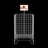 Présentoir de basket-ball en maille métallique Custopm, panier de rangement en grille métallique, support de présentation de ballons de sport pour magasin de sport et salle de sport