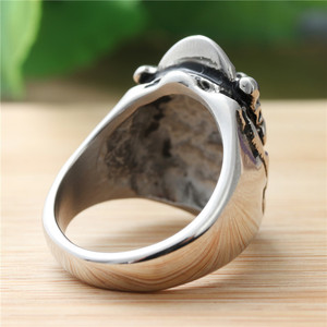 Men's <b>Silver</b> Lion Head <b>Ring</b> Prong <b>Set</b> Red Eyes Retro Punk Animal Design Jewelry Gift 27041 - Product Image 2