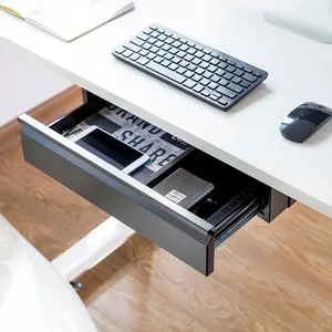 DA02-1 Ruimtebesparend Onder Bureau Slanke Lade Met Plank Opberger Metalen Tafellade Accessoires