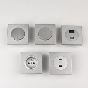 Enchufe e Interruptor de Pared Estilo Francés, 82*82, Estándar CE, Tecla Redonda Grande, para <span class=keywords><strong>Productos</strong></span> Eléctricos, Venta al <span class=keywords><strong>Por</strong></span> <span class=keywords><strong>Mayor</strong></span> de Fábrica - Product Image 1