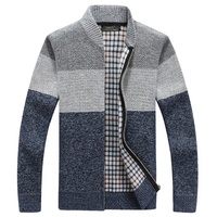 Cardigan en polyester épais tricoté pour homme, collection automne/hiver, à manches longues, élastique, chaud et tendance pour jeunes.