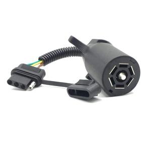 American 7 Pin To 4 Pin <b>Adapter</b> Cable With Waterproof Cover For Car <b>Plug</b> DC Output PVC Material Black Color - Product Image 2