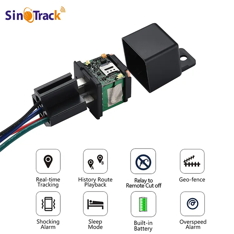 SinoTrack ST-907 रिले के साथ जीपीएस ट्रैकिंग डिवाइस जीपीएस ट्रैकर कट ऑफ बंद इंजन