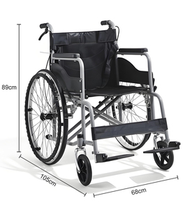 Fauteuil roulant manuel pliable en acier au carbone portable pour les personnes âgées, utilisation en extérieur et en voyage - Product Image 4