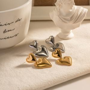 Fabricante de Aretes, Aretes Clásicos de Acero Inoxidable, Aretes de Moda con Forma de Corazón, Aretes de San Valentín, Joyería para Mujer - Product Image 2