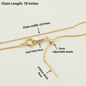 조절 가능한 스네이크 체인 얇은 목걸이 14K 골드 필드 소재 청소년 여성용 작은 선물 영구 주얼리 초커 - Product Image 3