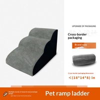 Escaliers pour chiens en tissu et mousse à mémoire de forme, avec design incurvé et marches arrondies, pour l'accès au canapé et au lit des animaux domestiques lors de l'utilisation quotidienne (vente en gros)