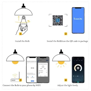 Lâmpada de baixa tensão e poupança de energia, wifi, alumínio g9, inteligente, câmera escondida