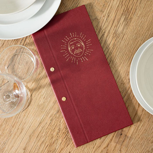 Cubierta de Menú de Restaurante de Tamaño Personalizado, Carpeta de Menú de Cuero Sintético con Fijación de Tornillos, Libro de Menú de 2 Paneles - Product Image 2