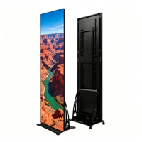 Afficheur LED vertical pliable, écran d'affichage numérique mobile pour la publicité en centre commercial et les événements