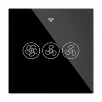 Interrupteur de ventilateur intelligent de type 86, norme européenne, spécifications britanniques, IP65, panneau tactile Smart Life, prise en charge de la télécommande, réglage numérique de la vitesse, Alexa