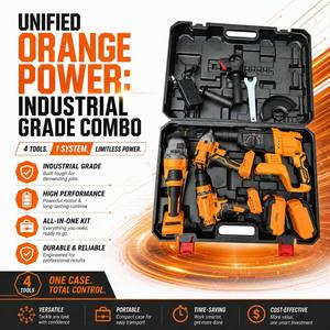 ชุดเครื่องมือไฟฟ้าระดับมืออาชีพแบบไร้สาย 4 in 1 รุ่น Orange Series คุณภาพสูง ราคาโรงงาน ขายส่ง - Product Image 1