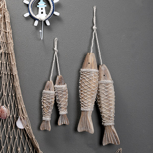 Decoración de pared con forma de pez de madera de Mystic Arts, estilo mediterráneo, adorno colgante para el hogar, decoración náutica de playa - Product Image 3