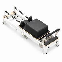 Machine Reformer Pilates Ajustable en Bois d'Érable Massif Professionnelle pour Salle de Sport et Yoga